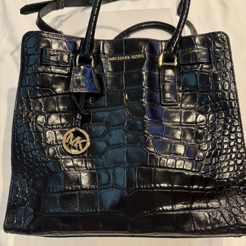 Michael Kors Black Croc-Embossed Purse